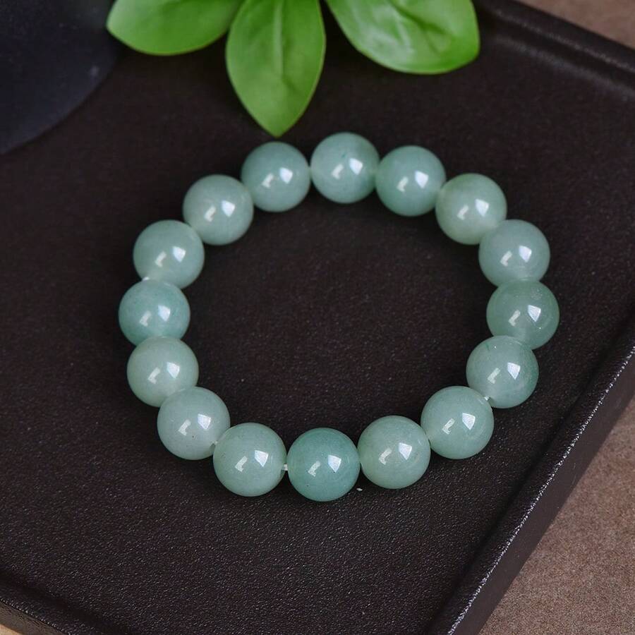 Natural Healing Gemstone Agate Bracelet, Jade Bead Bracelet Beaded, Ladies Men, Simple Bracelet, Gemstone Jewelry, Elegant Ladies Jewelry, Holiday Gifts, Summer Gifts For Her. - F14mm - View 1
