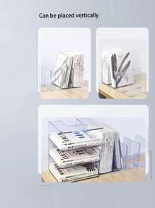 1件/2件加厚书立，ins风，超吸睛书本隔板，学生课桌课本收纳盒，书桌书架 - 彩色 - 查看 3