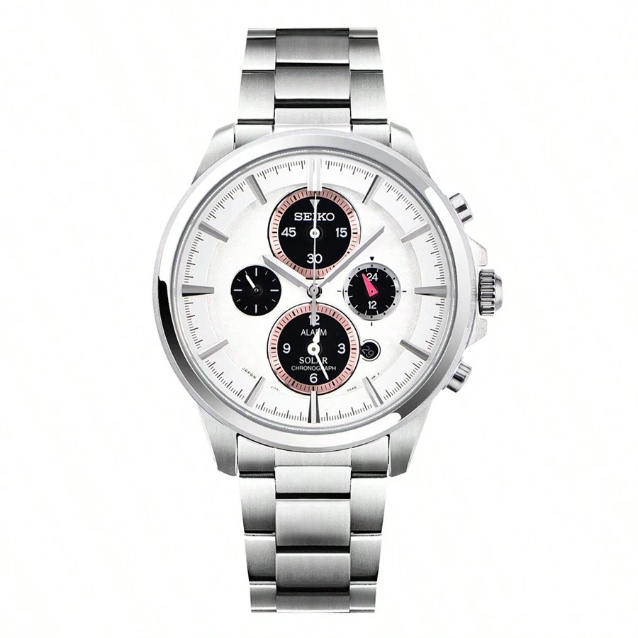 Seiko Men's Multifunction Solar Energy Quartz Watch White SSC033J1