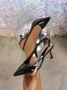 2024 New Fashion Women's Pointed Toe High Heels, Thin Heel Shoes, Simple & Versatile Style - Black - View 2