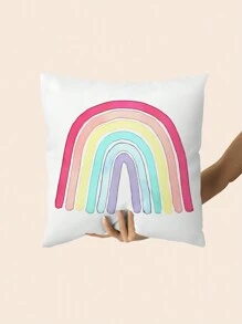 1 Stück/4 Stücke Super weicher dekorativer Kissenbezug mit Cartoon Wetter Herz Regenbogen Sonnen Muster, geeignet für Auto, Bekleidungsgeschäft, Heimdekoration, Schlafzimmerkissenbezug, Wohnzimmer Sofakissenbezug (Kissenkern nicht inbegriffen)