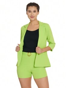 Conjunto saco blazer y short - Verde cítrico - Ver 1