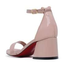 Sandália de Grife Feminina Rose Salto Bloco Baixo 5cm Bico Redondo Fecho de Tornozelo e Cordinha Ajustável Lançamento Verão Confortável Exclusividade Vitória Lugo