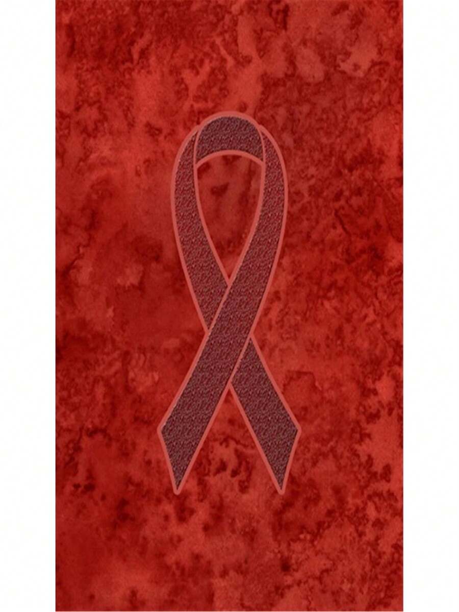 Burgundy Ribbon For Multiple Myeloma Cancer Awareness Canvas House Flag Size - 28 X 40 In. - Multicolor - View 1