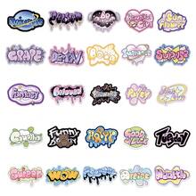 50 Ban Đầu Màu Edge Graffiti Chữ Vinyl Chống Thấm Nước Dán Bình Nước Laptop Hành Lý Dán - Nhiều màu - Xem 4