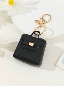 Cute Mini Bag Pendant For Earphones/ Headphones Or Car Keys - Black - View 3