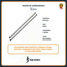 Kit 2 Barras de Alongamento para Fisioterapia (sem Carga) - Cinza - Visão 3