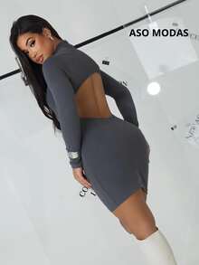 Women Dresses - 灰色 - 查看 2