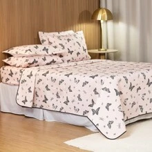 3 Piece Queen Size Printed Bedspread 180 Thread Count Soft - Bướm đêm - Xem 4