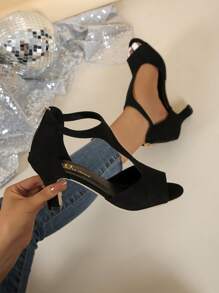 Women's High-Heeled Sandals, New Summer Thin-Heeled Peep-Toe Shoes For Women, Elegant Open-Toe Design With Rear Zipper Closure, Casual Stiletto Shoes For Women