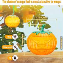 2pcs New Pumpkin Fruit Fly Trap Three-Stage Detachable Insect Trap Hanging Flea Trap . For Hanging And Halloween Styles - Multicolor - View 1