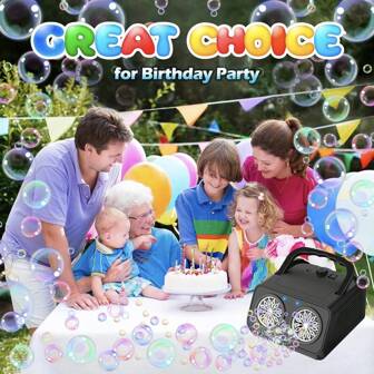 夏季热门玩具神奇户外泡泡机，舞台泡泡机，双出口，每分钟2000+个泡泡，便携，理想的派对氛围增强器，最佳节日礼物，6种款式可选