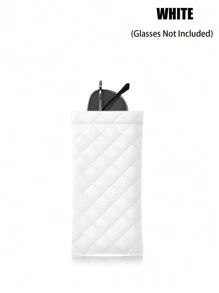 1pc Portable Squeeze Eyeglasses Case Pu Leather Soft Sunglasses Bag Pocket Mobile Phone Eyewear Storage Box Multifunctional Organizer Pink - PU Leather Glasses Bag - View 7