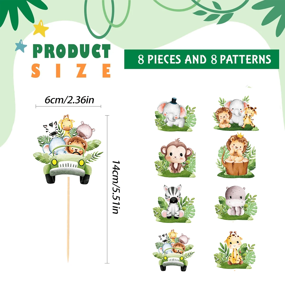 Cartoon Happy Birthday Animals Card. Congratulazioni Carte Con Simpatico Safari O Giungla Animali Party In Foresta Tropicale Vettore Illustrazione Set Image352772242