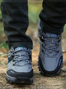 New Pu Leather Sneakers Breathable Men Casual Shoes Comfortable Walking Shoes Non-Slip Outdoors Hiking Shoes Fashion Men's Shoes - Grey - View 5