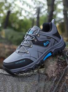 New Pu Leather Sneakers Breathable Men Casual Shoes Comfortable Walking Shoes Non-Slip Outdoors Hiking Shoes Fashion Men's Shoes - Grey - View 2