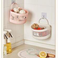 1 pièce Panier de rangement pour oignons, gingembre et ail de cuisine, petit panier suspendu pour étagère de rangement, panier de blanchisserie de salle de bain polyvalent, panier de rangement mural pour chambre à coucher - Multicolore - Voir 5
