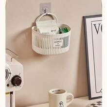 1 pièce Panier de rangement pour oignons, gingembre et ail de cuisine, petit panier suspendu pour étagère de rangement, panier de blanchisserie de salle de bain polyvalent, panier de rangement mural pour chambre à coucher - Multicolore - Voir 3