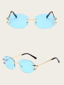 New Stylish Hexagon Cut-Edge Fashion Glasses With Devil Claw Frame, Hip-Hop Style - Multicolor - View 7