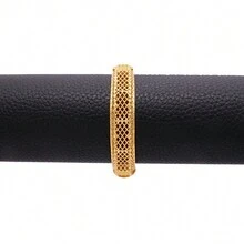 1 件女士 24K 镀金开口手镯，节日风格，时尚珠宝，迪拜、沙特阿拉伯母亲节、欧洲和美国奢华新娘的礼物 - 金色 - 查看 7