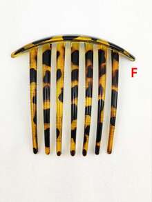 1把豹纹7齿防滑塑料发梳，适合日常佩戴 - 彩色 - 查看 10