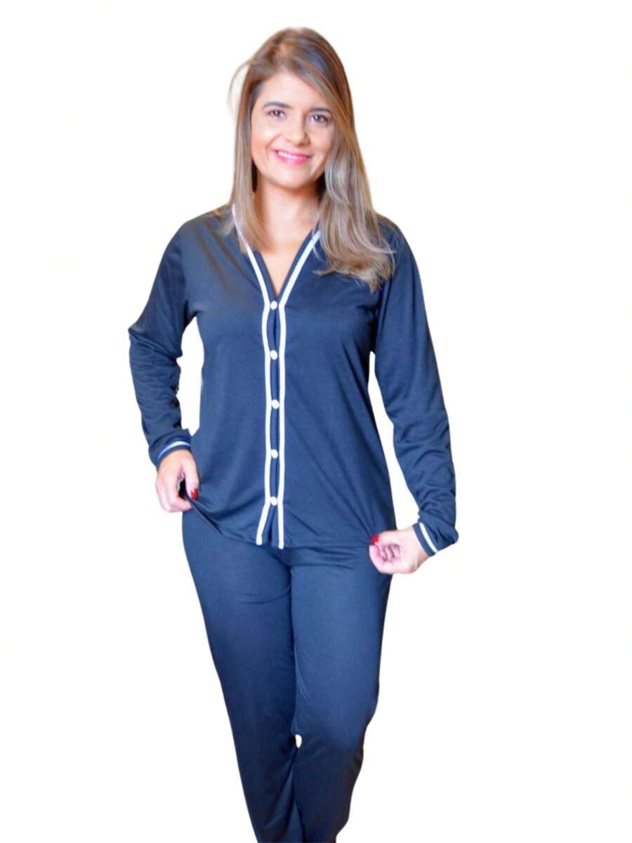 Women Pajama Sets - 黑色 - 查看 1