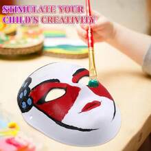 2 piezas de máscaras de papel maché blanco pintadas a mano para bricolaje con rostro completo, máscaras de papel pintadas, máscaras de Halloween de Mardi Gras blancas, máscaras de cara completa para fiestas en blanco para manualidades decorativas y máscaras de carnaval - Blanco - Ver 7