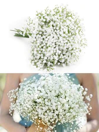 18 件/包人造野胡萝卜花花束，带茎，真实触感假花，适用于家庭、办公室、装饰、户外花园、婚礼、生日礼物和派对、情人节、礼物