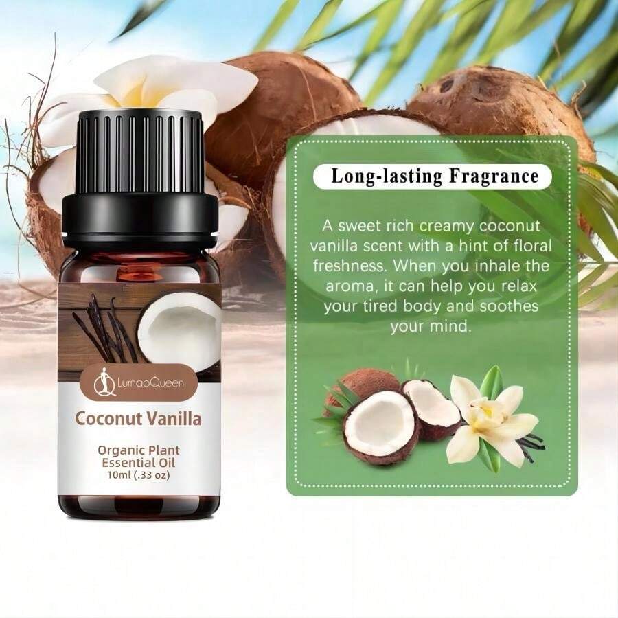 1 Bottle Of Coconut Essential Oil Single 100% Pure Aromatherapy Essential Oil For  Perfume - 10ml - Coconut Vanilla - View 1