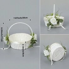 1入組仿真花裝飾結婚慶典手持花籃，派對水果籃，藍色，適用於花童，伴娘或節日派對禮物 - 彩色 - 查看 14