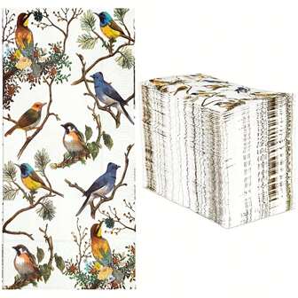 20PCS Guest Towels Paper Hand Napkins For Bathroom Spring Bird Napkins Everyday Decorative For Birthday Dinner Wedding Tea Party Table Anniversary Bridal Powder Room 33X40CM Big Size