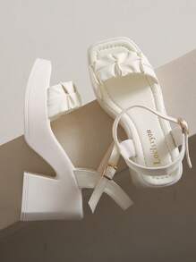 2026 New Lightweight Thick-Soled Ruched Fashion High Heel Sandals, Mesh Upper Soft Material, Lightweight Fashionable High Heel Increase Height Sandals, All Season Plus Size Women High Heel Sandals, Comfortable Beautiful Sexy Low Price Shoes, Women Sandals High Heels Platform Design Gold Buckle