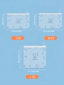 Travel Clothing Storage Bag For Baby, Luggage Organizer, Waterproof Underwear Bag, Maternity Separation Package, Sealed Storage Bag, 6 Different Sizes (Without Contents) - Blue and White - View 8