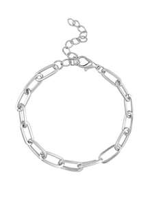 1pc Geometric Element Fashionable Minimalistic Hip Hop Punk Stainless Steel Pin Bracelet, Suitable For Women's Daily Casual Wear - Paper Clip - View 14