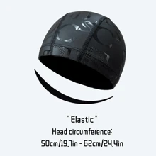 1 pièce Nouveau produit noir Bonnet de bain imperméable en PU, imprimé alphabet unisexe, doux et confortable sans compression de la tête, équipement de natation professionnel, accessoires de plage, accessoires de piscine - Noir - Voir 4