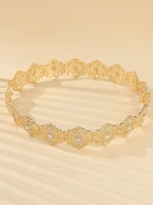 1 件镂空水钻设计金属腰带，女士复古身体链首饰，摩洛哥流行新娘腰链，可调节长度的礼服配饰，适合婚礼和派对首饰 - 腰鏈 - 查看 4