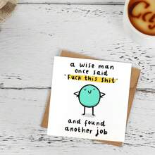Wise Man Found Another Job - Funny Congrats Card, New Job Card, Leaving Work Card, Personalised Card - Red - View 4