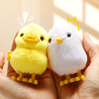 Mini Jumping Chicken/Duck Toy, Simulation Plush Jumping Duck Interactive Toy, Small Animal, Birthday Gift