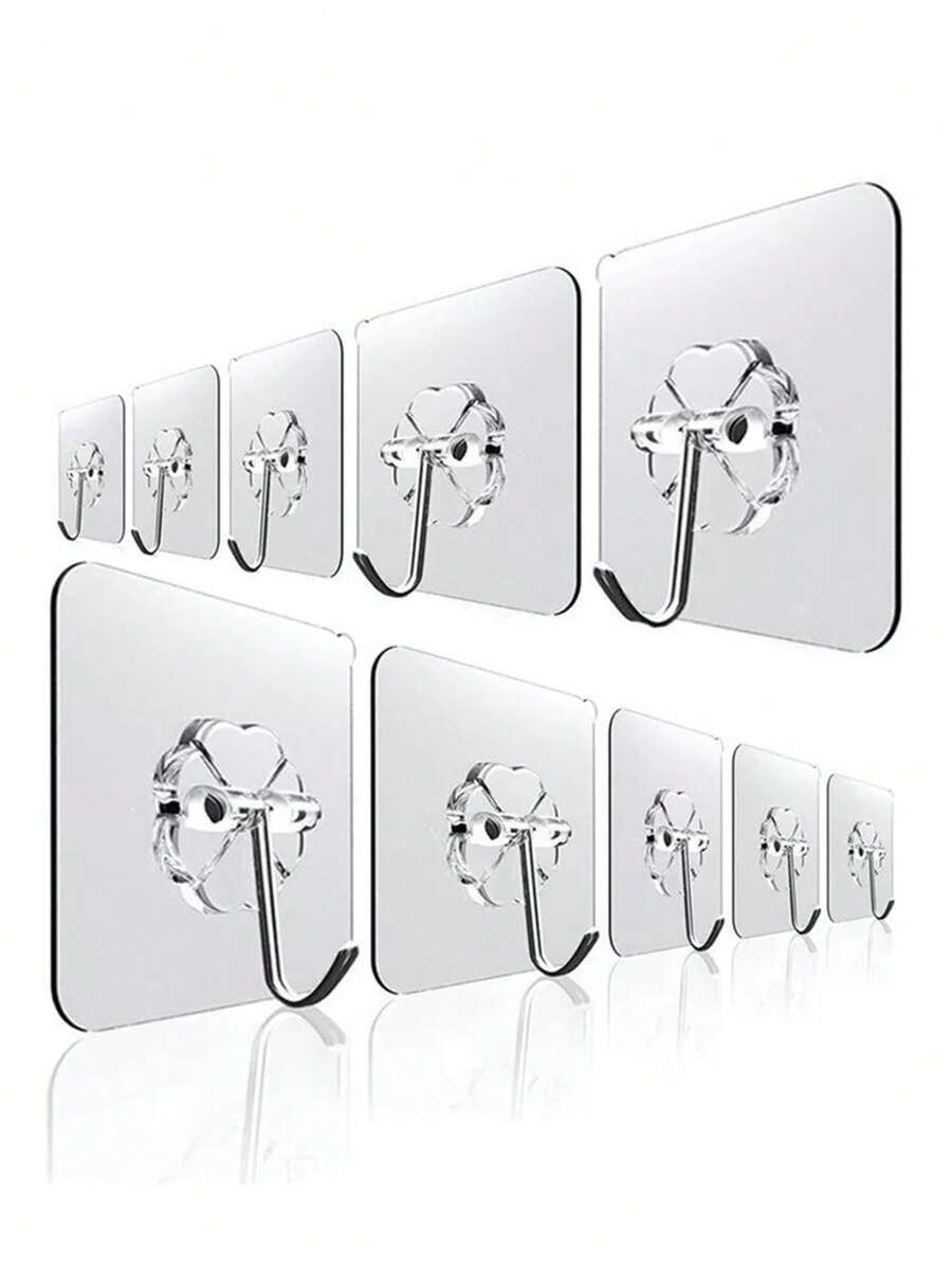 Ganchos Adhesivos Para Pared Superficie Alta Adherencia Impermeable - 20 Piezas - Ver 1