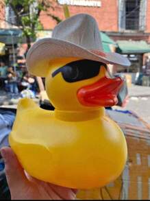 Vaso botella patito aesthetic 1 litro con sombrero - Amarillo Mostaza - Ver 2