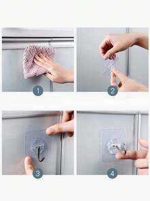 Ganchos Adhesivos Para Pared Superficie Alta Adherencia Impermeable - 20 Piezas - Ver 4