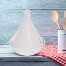 Saleiro Marroquino de Cerâmica Branca Luxo Cozinha Moderna Festa e Churrasco - Branco - Visão 2