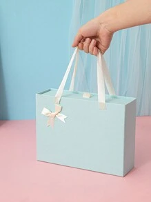 1入新款生日禮品包裝盒，粉色蝴蝶結手提抽屜禮品盒，大號化妝品糖果盒 - 方形 - 查看 13