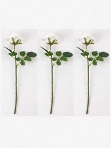 1 件/3 件/6 件，17.8 英寸/45 厘米人造单茎玫瑰花，适用于家居装饰、室内卧室镜面装饰、节日礼物、婚礼、秋季装饰、情人节花束 DIY、生日派对装饰、花园装饰、节日装饰、摄影道具、万圣节 - 白色 - 查看 8