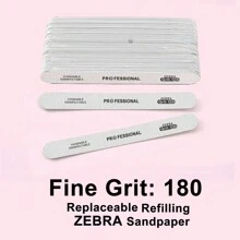 20pcs Rectangular Replaceable Sandpaper Files, Tearable, Washable, Reusable, No Waste, 100/180 Grit (Stainless Steel Plate In The Middle Needs To Be Purchased Separately) - Grey - View 12