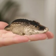 1 pieza Mini Ornamento de Cocodrilo Mascota, Decoración Personalizada Genial, Accesorios Hechos a Mano para Juego de Té de Ceremonia de Té, Mesa de Té, para Decoración del Hogar, Mejor Regalo de Cumpleaños y Graduación