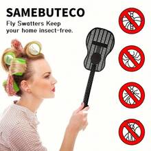 1 pieza Matamoscas eléctrico de mango largo - Mata insectos manual sin batería, adecuado para el control de plagas en el hogar y el dormitorio, repelente de mosquitos - A - Ver 1