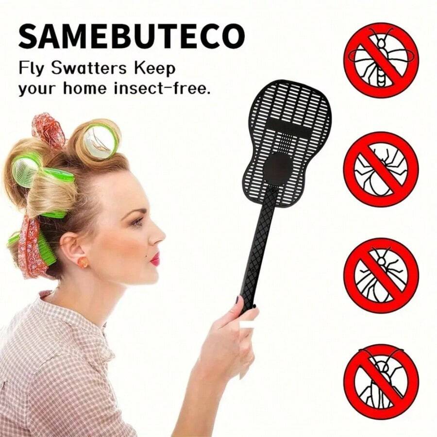 1 pieza Matamoscas eléctrico de mango largo - Mata insectos manual sin batería, adecuado para el control de plagas en el hogar y el dormitorio, repelente de mosquitos - A - Ver 1