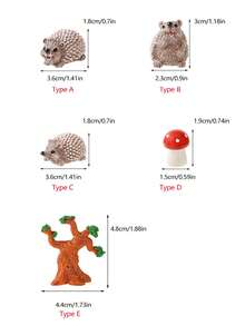5 Chiếc Micro-Phong Cảnh Sáng Tạo Trang Trí Nhím Nhỏ, Rêu Tự Làm Vườn Sinh Thái Chai Cảnh Quan, Phụ Kiện Mô Phỏng Cây Nhỏ - Nhiều màu - Xem 5