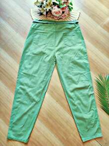 Plus Size Pants - Màu xanh Ô liu - Xem 2